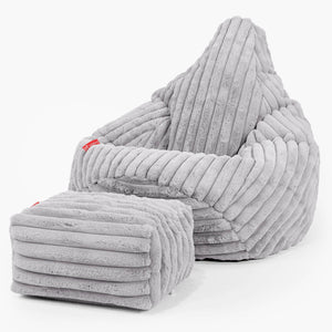 Poltrona Sacco Pouf 'Gioco' - Velluto Felpato Ultra Morbido Grigio
