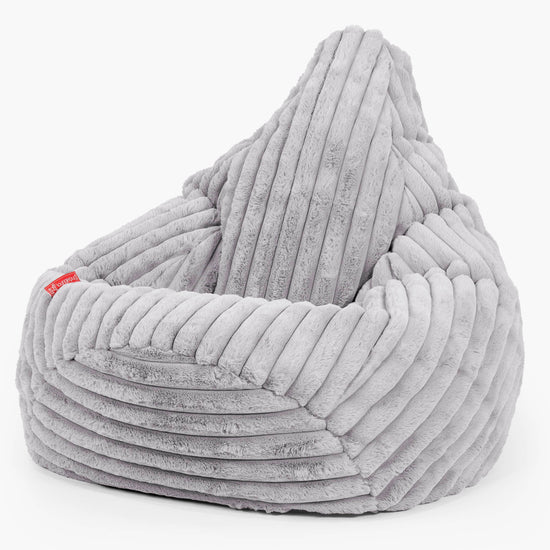 Poltrona Sacco Pouf 'Gioco' - Velluto Felpato Ultra Morbido Grigio2
