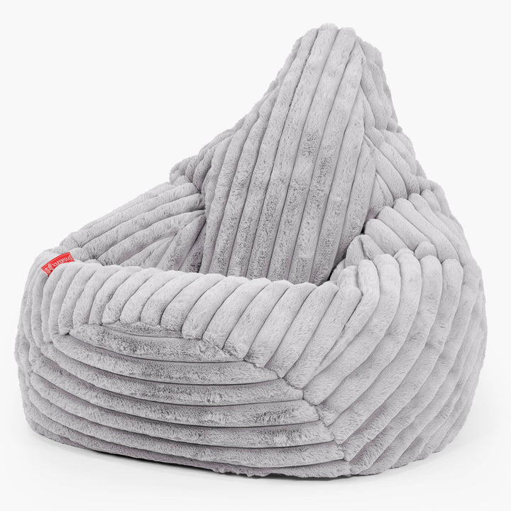 Poltrona Sacco Pouf 'Gioco' - Velluto Felpato Ultra Morbido Grigio2