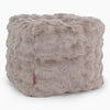 Pouf Cubo Poggiapiedi - Pelliccia Sintetica a Bolle Visone 01