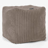Pouf Cubo Poggiapiedi - Velluto a Coste Grigio Tortora 01