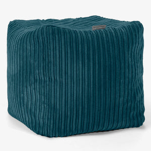 Pouf Cubo Poggiapiedi - Velluto a Coste Tiglio