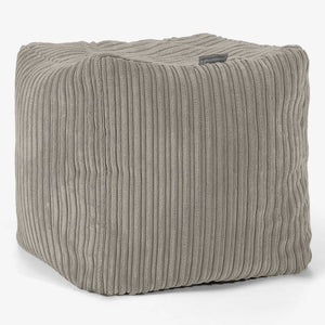 Pouf Cubo Poggiapiedi - Velluto a Coste Visone