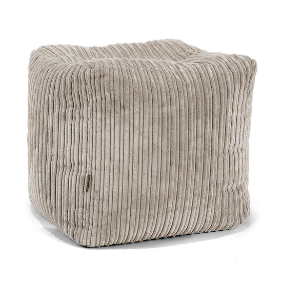 Pouf Cubo Poggiapiedi - Velluto a Coste Visone 01