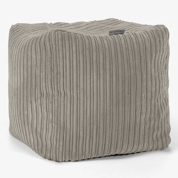 Pouf Cubo Poggiapiedi - Velluto a Coste Visone 01