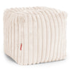 Pouf Cubo Poggiapiedi - Velluto Felpato Ultra Morbido Panna1