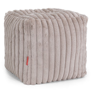 Pouf Cubo Poggiapiedi - Velluto Felpato Ultra Morbido Visone