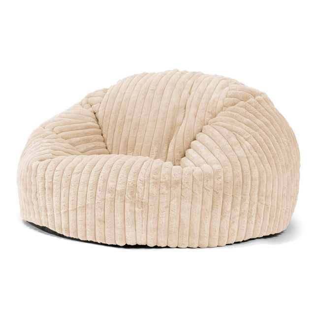 Pouf Divano 'Classico' - Velluto Felpato Ultra Morbido Panna 01