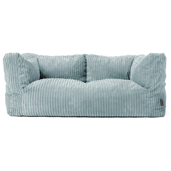 Albert Pouf Divano 2 posti - Velluto a Coste Verde Menta 01