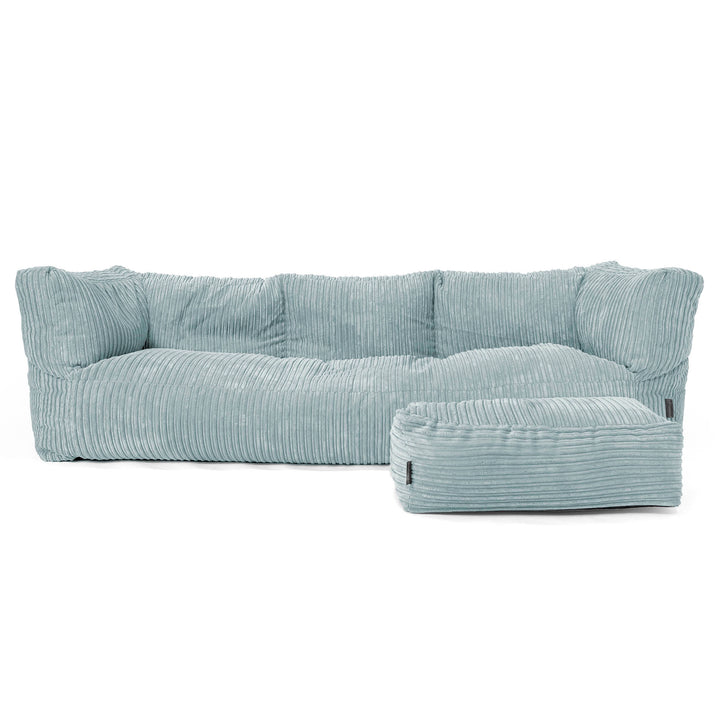 Albert Pouf Divano 3 posti - Velluto a Coste Verde Menta 02