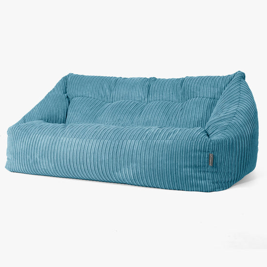 Pouf Divano Maya - Velluto a Coste Egeo Blu 03