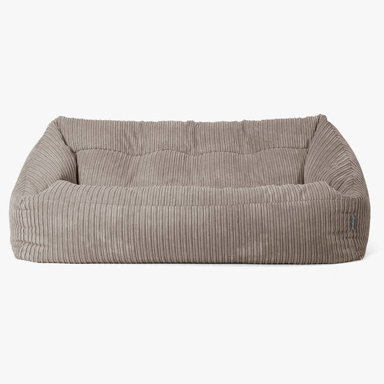 Pouf Divano Maya - Velluto a Coste Grigio Tortora 01