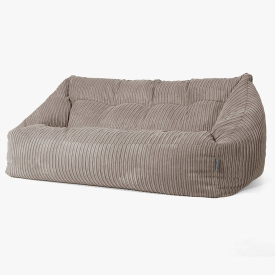 Pouf Divano Maya - Velluto a Coste Grigio Tortora 03