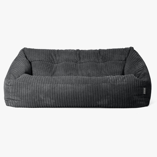 Pouf Divano Maya - Velluto a Coste Nero 01