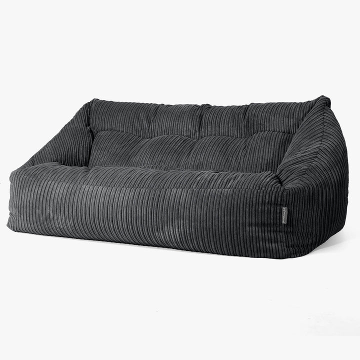 Pouf Divano Maya - Velluto a Coste Nero 03