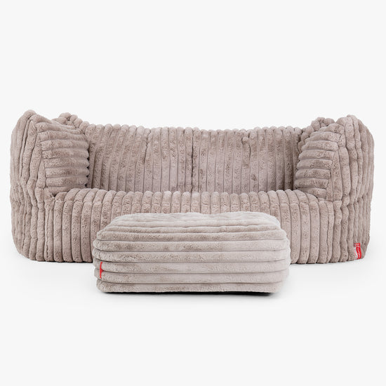 Pouf Divano Ruben - Velluto Felpato Ultra Morbido Visone2