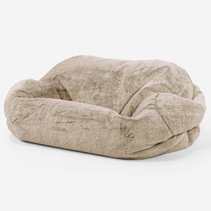 Pouf Divano Sabine - Eco-pelliccia di Coniglio Marrone dorato