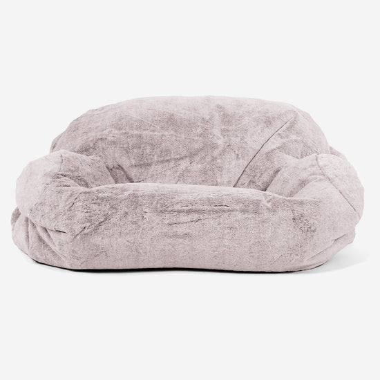 Pouf Divano Sabine - Eco-pelliccia di Coniglio Rosa Antico 02
