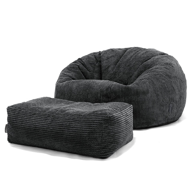 Pouf Divano, Sacco - Pompon Nero 02