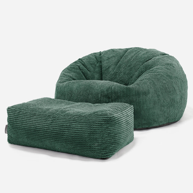 Pouf Divano, Sacco - Pompon Verde Muschio 02