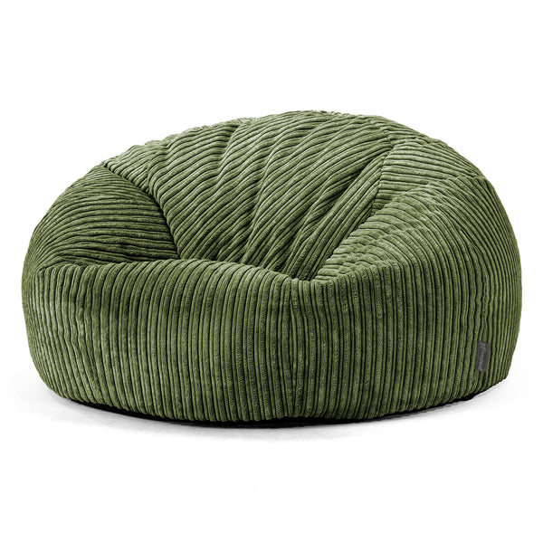 Pouf Divano, Sacco - Velluto a Coste Verde Foresta 01