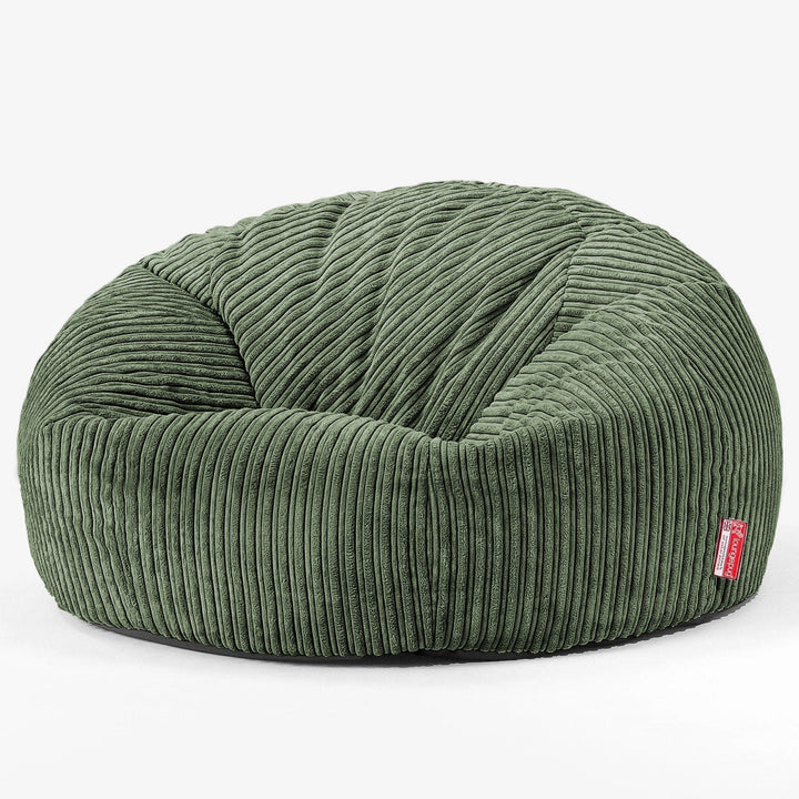 Pouf Divano, Sacco - Velluto a Coste Verde Foresta 01