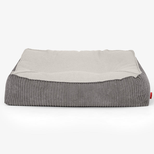 Pouf Divano Sloucher - Bouclé & Velluto a Coste Grafite 02