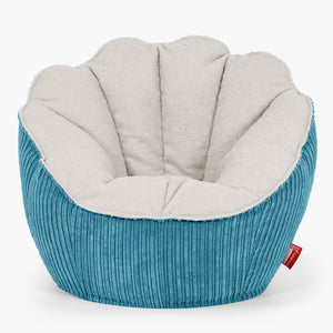 Sedia Pouf Sacco Natalia Sacco - Bouclé & Velluto a Coste Egeo Blu