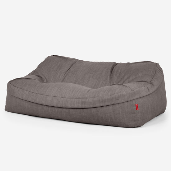 Pouf Divano Sloucher - Effetto Lino Pizarra Gris 01
