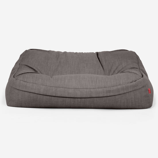Pouf Divano Sloucher - Effetto Lino Pizarra Gris 02