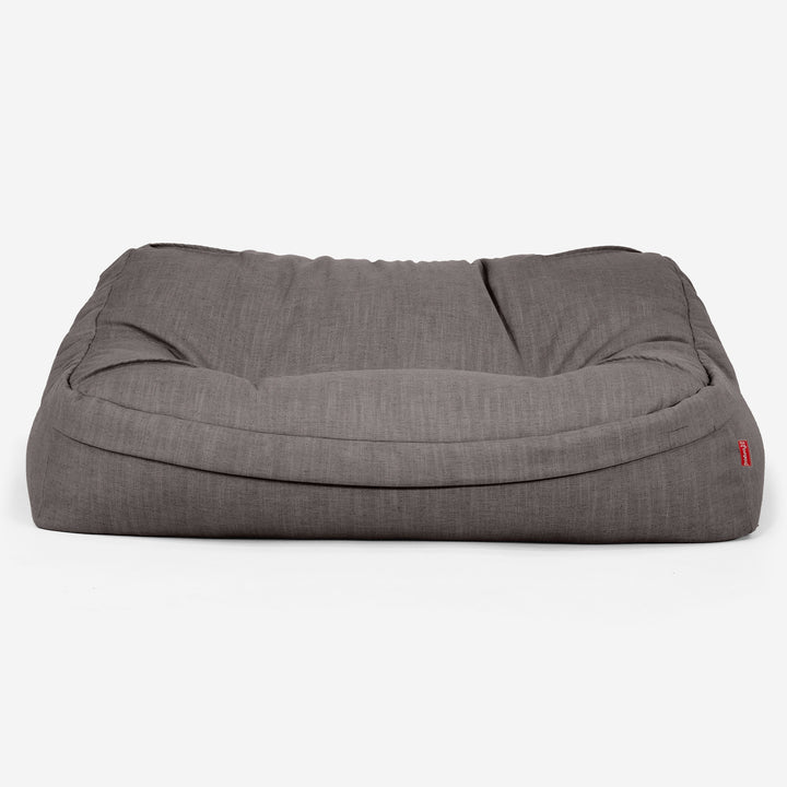 Pouf Divano Sloucher - Effetto Lino Pizarra Gris 02