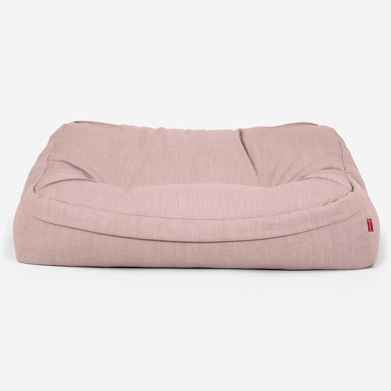 Pouf Divano Sloucher - Effetto Lino Rosa 02