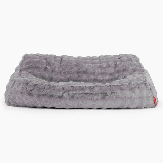 Pouf Divano Sloucher - Pelliccia Sintetica a Bolle Grigio 02