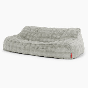 Pouf Divano Sloucher - Pelliccia Sintetica a Bolle Verde Salvia