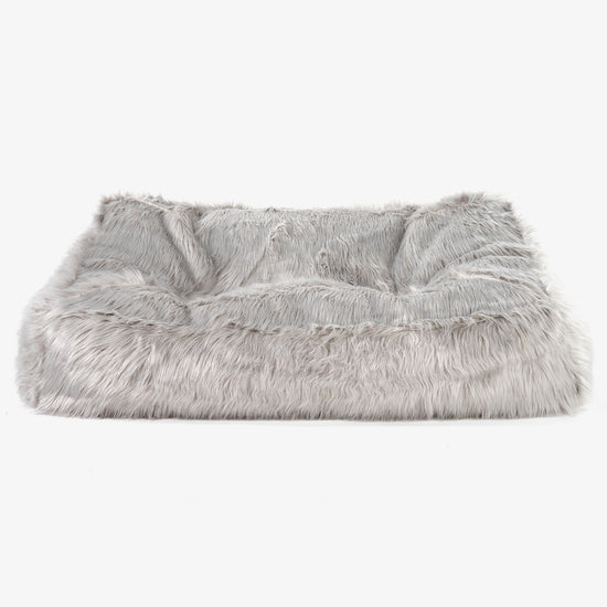 Pouf Divano Sloucher  - Pelliccia Sintetica Mongola Grigio 02