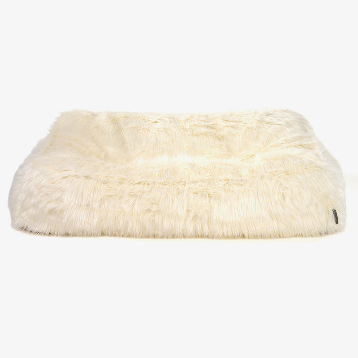 Pouf Divano Sloucher  - Pelliccia Sintetica Mongola Panna 02
