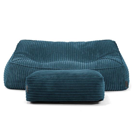 Pouf Divano Sloucher - Velluto a Coste Navy 02