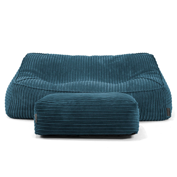 Pouf Divano Sloucher - Velluto a Coste Navy 02
