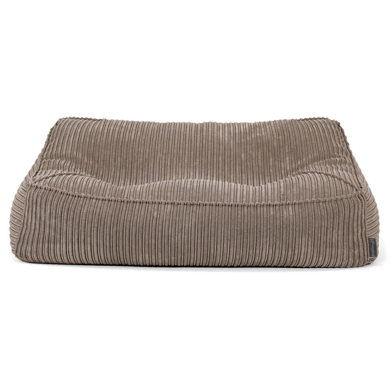 Pouf Divano Sloucher - Velluto a Coste Grigio Tortora 01