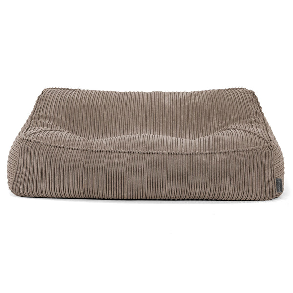 Pouf Divano Sloucher - Velluto a Coste Grigio Tortora 01