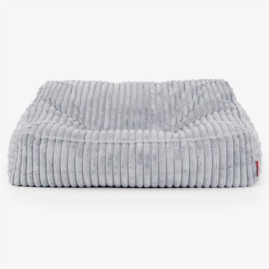 Pouf Divano Sloucher - Velluto Felpato Ultra Morbido Azzurro Uovo di Anatra2