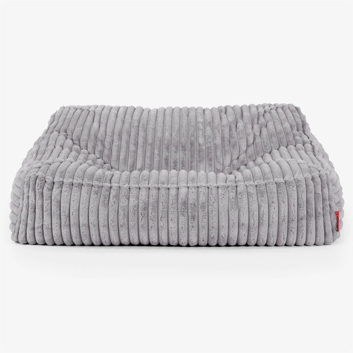 Pouf Divano Sloucher - Velluto Felpato Ultra Morbido Grigio2