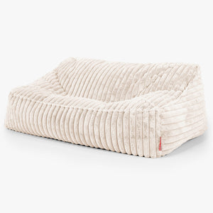 Pouf Divano Sloucher - Velluto Felpato Ultra Morbido Panna