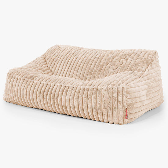 Pouf Divano Sloucher - Velluto Felpato Ultra Morbido Pesca1