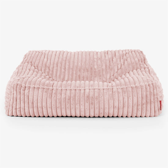 Pouf Divano Sloucher - Velluto Felpato Ultra Morbido Rosa Antico2