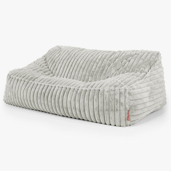 Pouf Divano Sloucher - Velluto Felpato Ultra Morbido Verde Salvia1