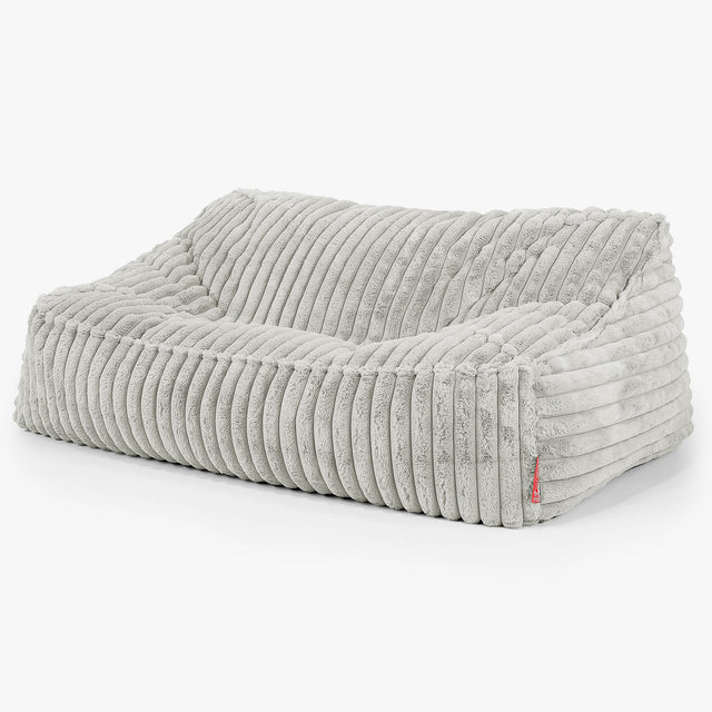 Pouf Divano Sloucher - Velluto Felpato Ultra Morbido Verde Salvia1