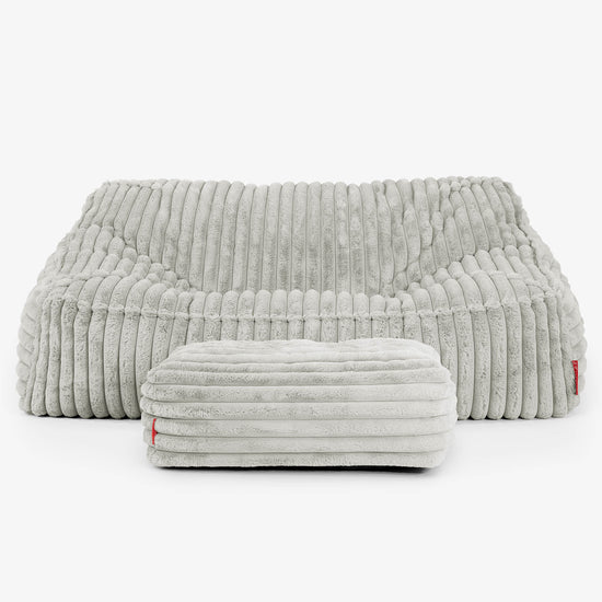 Pouf Divano Sloucher - Velluto Felpato Ultra Morbido Verde Salvia3