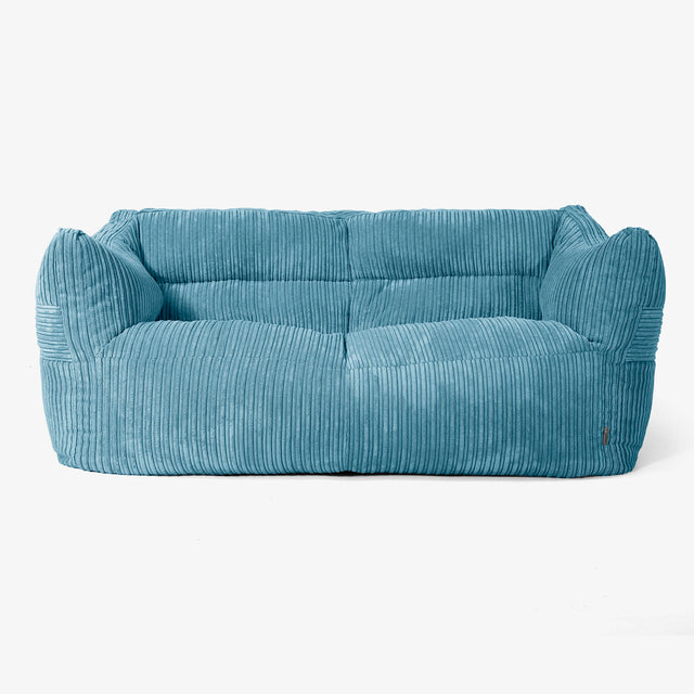 Pouf Divano Victor - Velluto a Coste Egeo Blu 01
