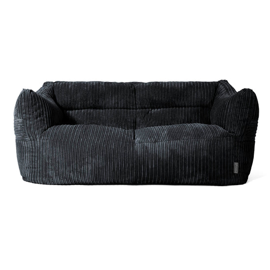Pouf Divano Victor - Velluto a Coste Nero 01